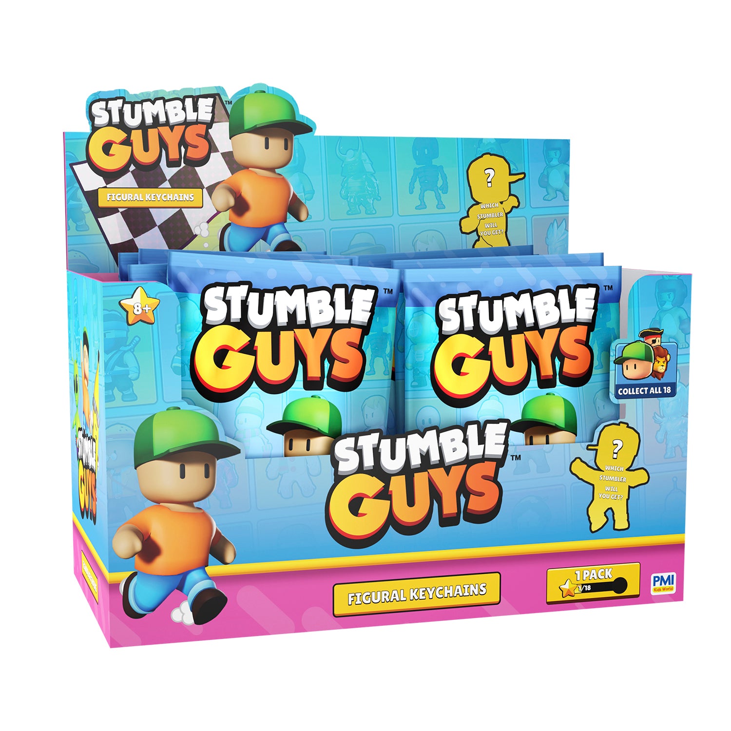 SG8004 - Stumble Guys 2" Keychains 1PK Blind Bag *PRE-ORDER* 1PK Foil Bag - Click Distribution (UK) Ltd
